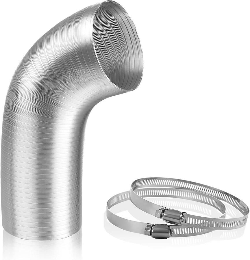 Afvoerslang Aluminium Ventilatiekanaal Flexibel Afzuigkap Reinigen Hittebestendig Materiaal 150 mm x 2 m Zilver