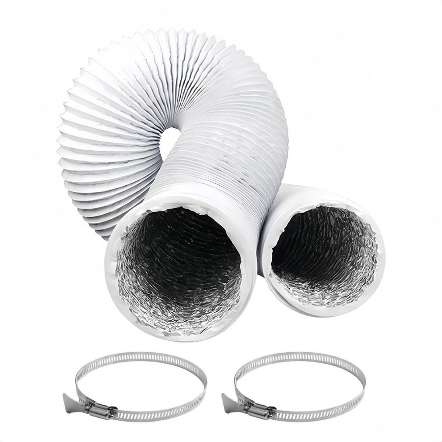 Afvoerslang diameter 100 mm lengte 3 m aluminium ventilatieslang afvoerslang met 2 klemklemmen voor airconditioning ontvochtiger afzuigkap