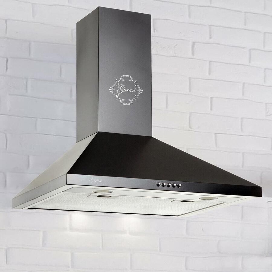Afzuigkap 50 cm Wandkap Keuken Snel Koken Krachtige Afzuiging 1000m³ u 50 Cm Breed Zwart