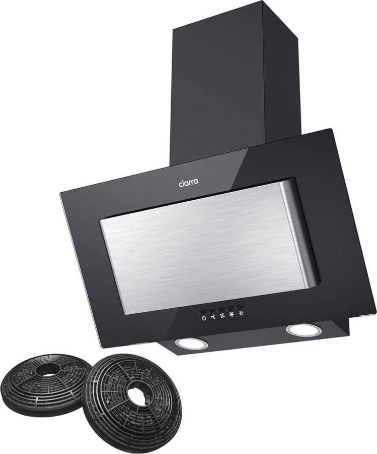 Afzuigkap 60 cm Energie-efficiënt A 350 m³ h Stil en Krachtig Wandmontage met LED Verlichting Koolstoffilter Optie