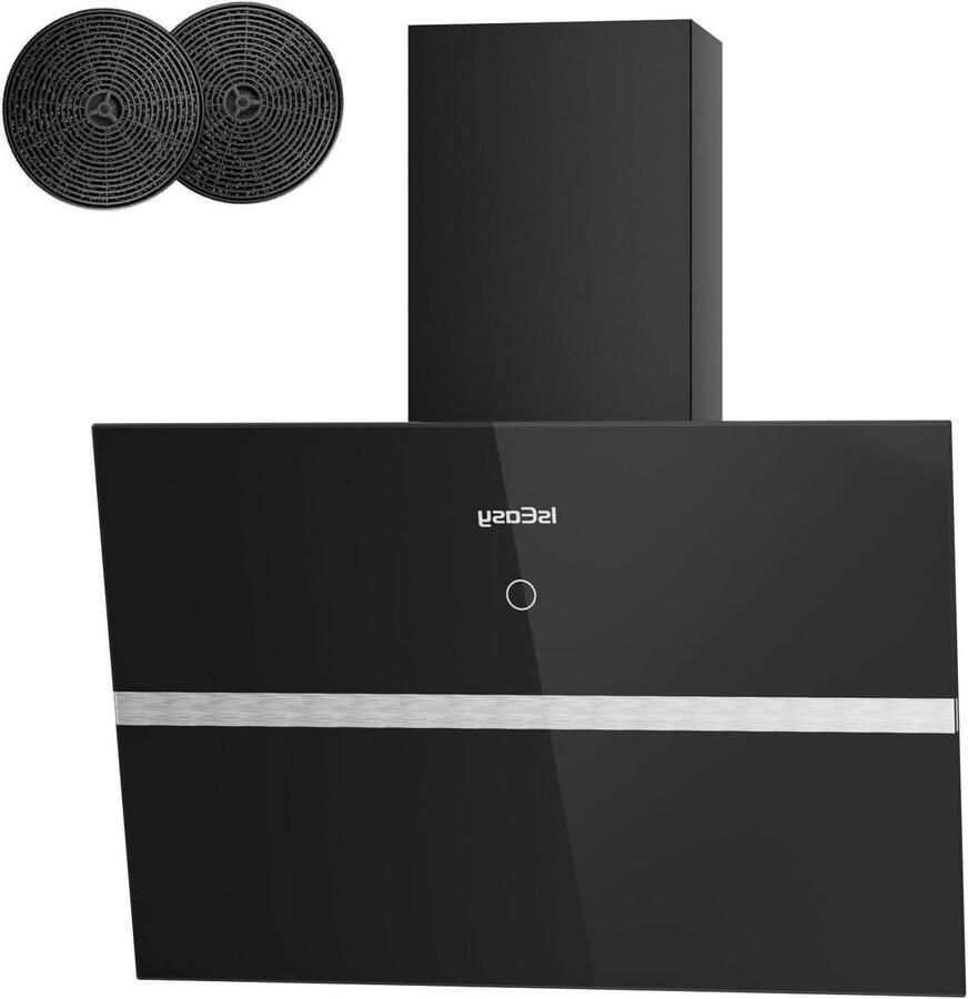 Afzuigkap 60 cm Keukenventilator Wandmodel Frisse Keukenlucht Sterke Afzuigkracht 578 m³ h Zwart