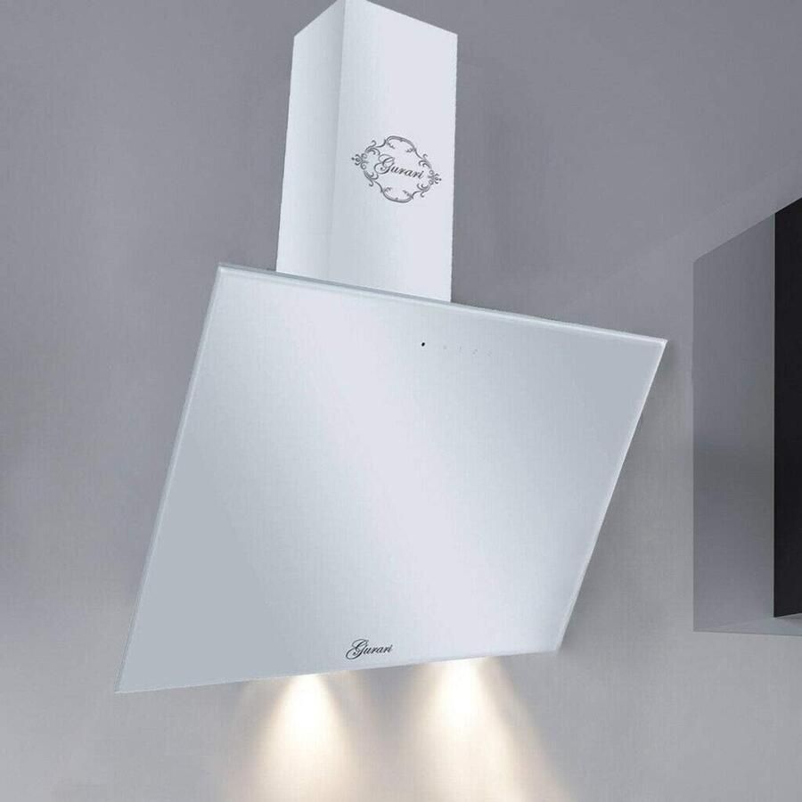 Afzuigkap 80 cm Keukenventilator Frisse Keuken 1000 m³ u Vermogen 80 cm Breed Wit Glas