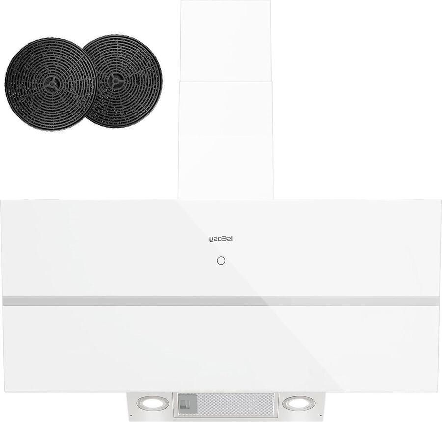 Afzuigkap 90 cm Wandafzuigkap Keuken Lucht Zuiveren Sterke Afzuigkracht 571 m³ h Wit