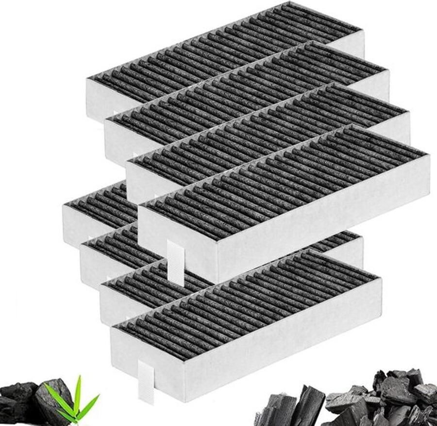 Afzuigkap Actieve Koolstoffilters 8-pack voor Vervanging Compatibel met modellen Afmetingen 193 x 75 x 35 mm