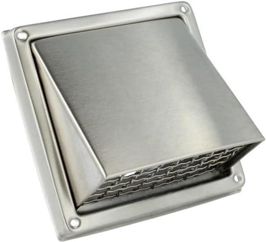 Afzuigkap Buitenmuur Ventilatierooster Wandkap Ventilatie Buiten Geïntegreerd Vogelrooster 100 mm Mat Geborsteld