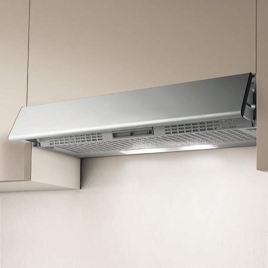 Afzuigkap Inbouw Keuken Ventilator Geur Wegwerken Half Ingebouwd Model 60 cm Breed Zilver
