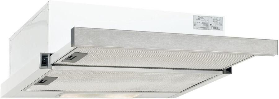 Afzuigkap Inbouw Keukenventilator Koken Geurtjes Uittrekbaar Model 60 cm Breed Roestvrijstaal