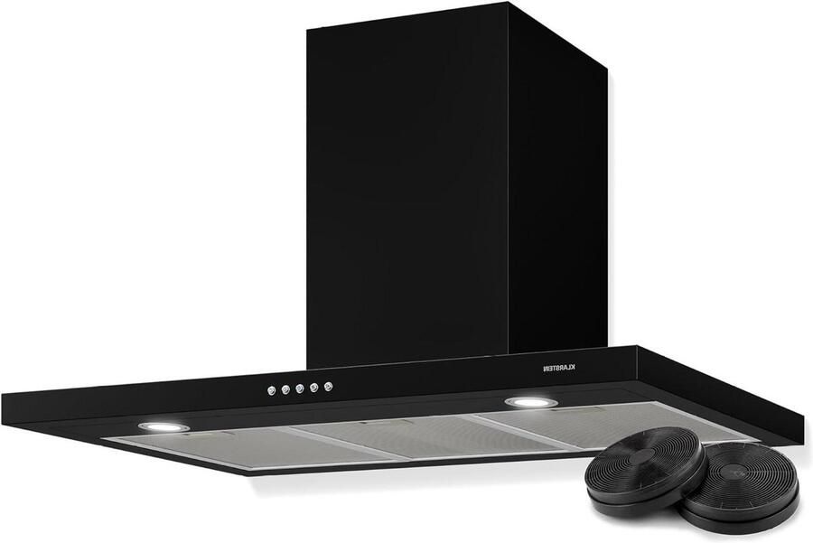 Afzuigkap Keuken Wandmodel Lucht Zuiveren Digitale Display 90 cm Breed Zwart