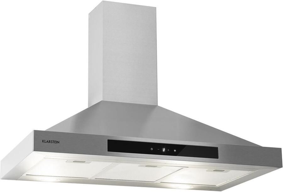 Wandafzuigkap Afzuigkap Keuken Koken Zonder Geurtjes 90cm Breed 210W 650m³ h Zwart RVS