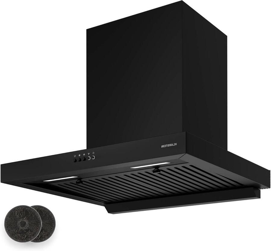 Wandafzuigkap Keukenventilator Koken Geur Weg Krachtige Boost Modus 60 cm Zwart