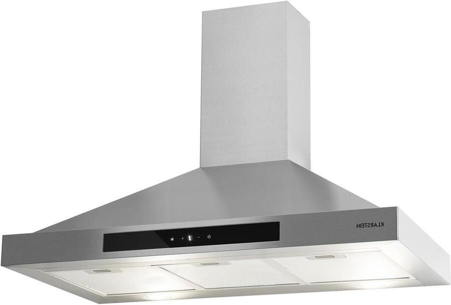 Afzuigkap Wandmodel Keuken Koken Geurtjes Weg 3 standen vermogen 90 cm breed Zwart