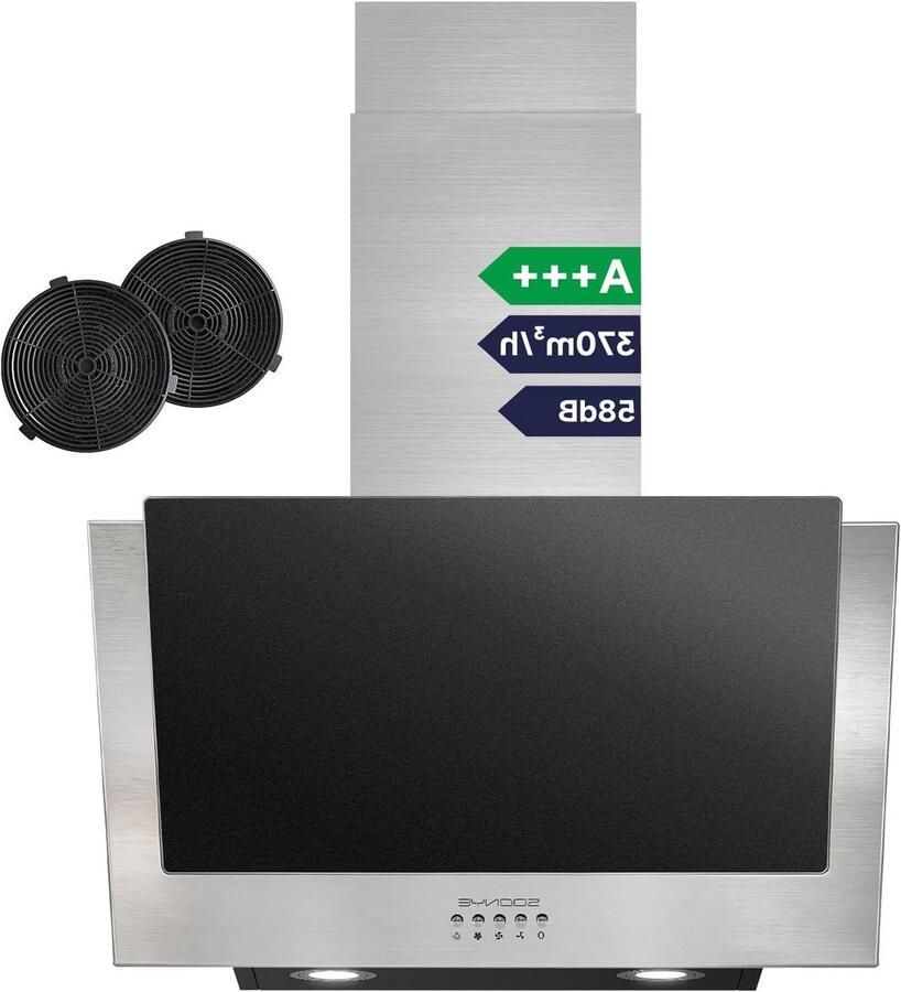Afzuigkap Keukenventilator Lucht Zuiveren Energieklasse A+++ 60 cm Zwart