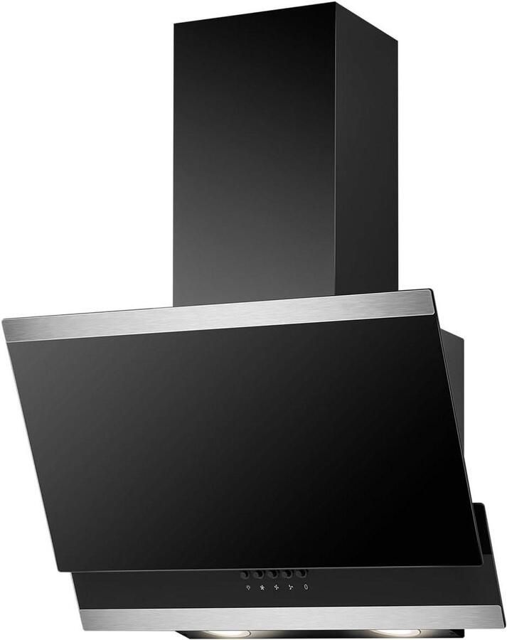 Afzuigkap LED Keukenventilator Lucht Zuiveren Gebogen Design 68 Watt Zwart