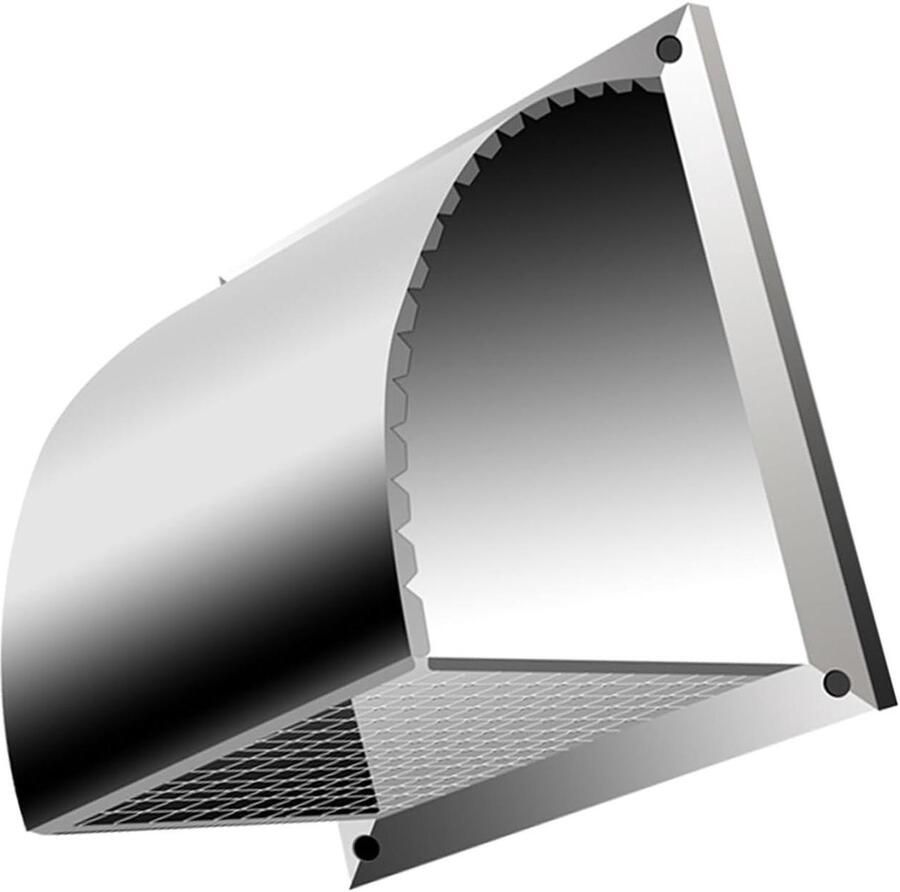 Afzuigkap met Gaas Ventilatiekap Muurrooster Keuken Lucht Verversen 304 Roestvrij Staal 45 cm Zilver