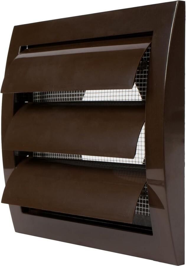 Afzuigkap met insectenwering Ventilatierooster buiten Ventilatiekanaal afdekken Geïntegreerde terugslagkleppen Ø100 mm Bruin