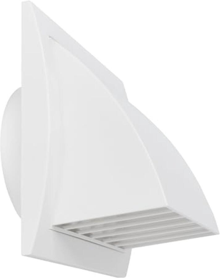 Afzuigkap met Regenhoes en Klep voor Binnen- en Buitenventilatie 10 cm Wit
