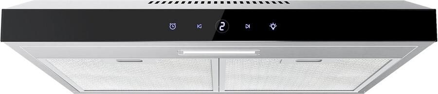 Afzuigkap Onderbouw 60cm RVS Zilver Afvoer & Circulatie Touchscreen Bediening