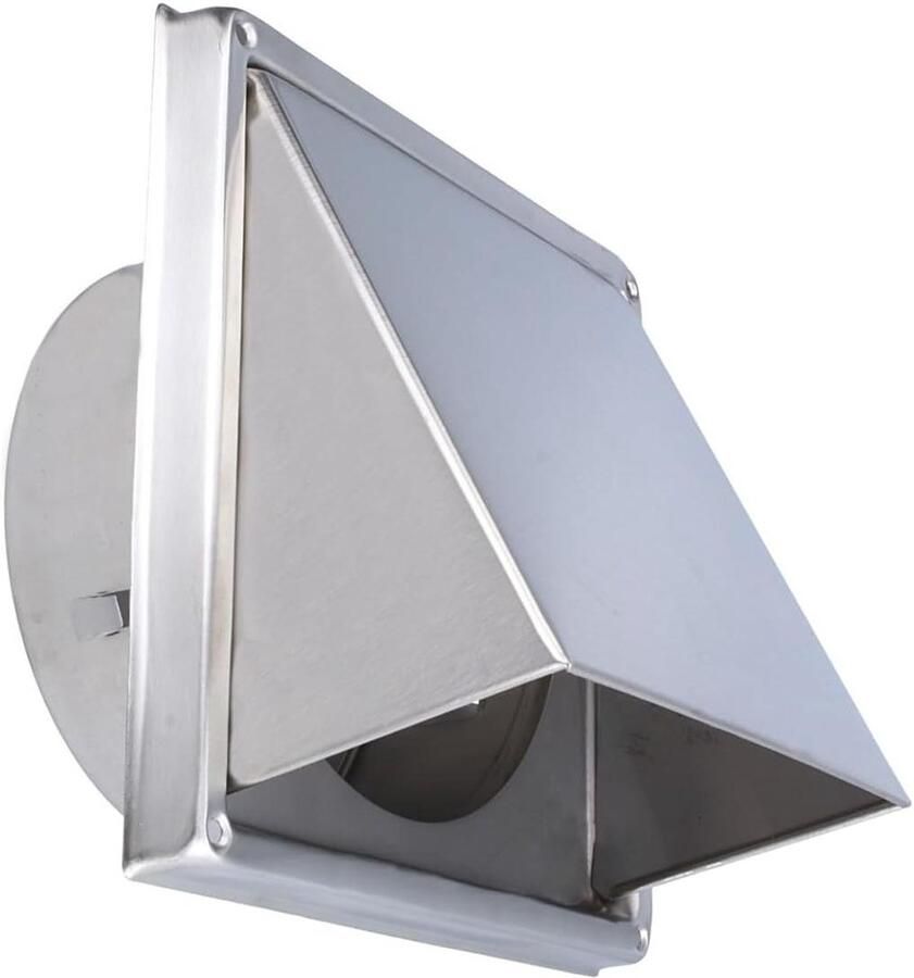 Afzuigkap Roestvrij Staal Ventilatierooster Buiten Lucht Afvoeren Geveerde Terugslagklep 150 mm Aansluiting Mat Geborsteld