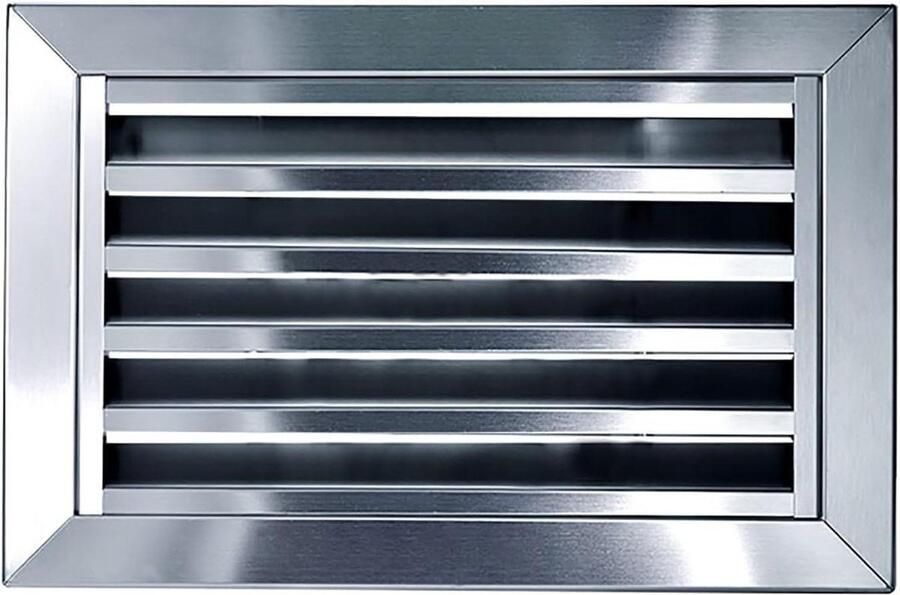 Afzuigkap Roestvrijstaal Ventilatiepaneel Inbouw Luchtcirculatie Verbeteren Lamellenontwerp Regenwerend 25 x 50 cm Zilverkleurig