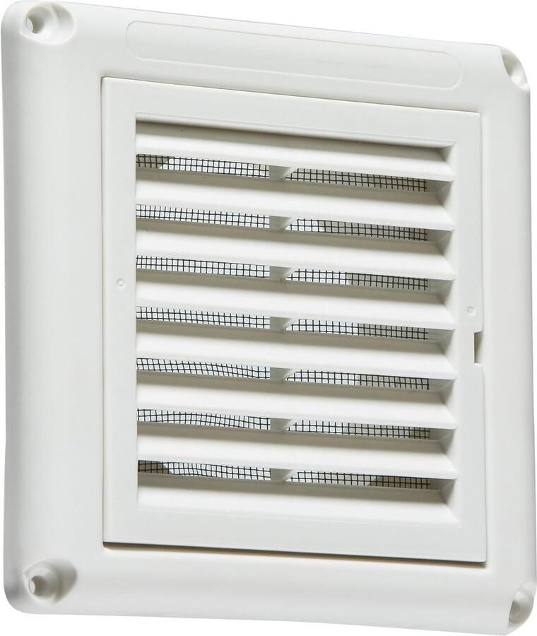 Afzuigkap Rooster Grille 100mm Wit met Insektenhor voor Ventilatie