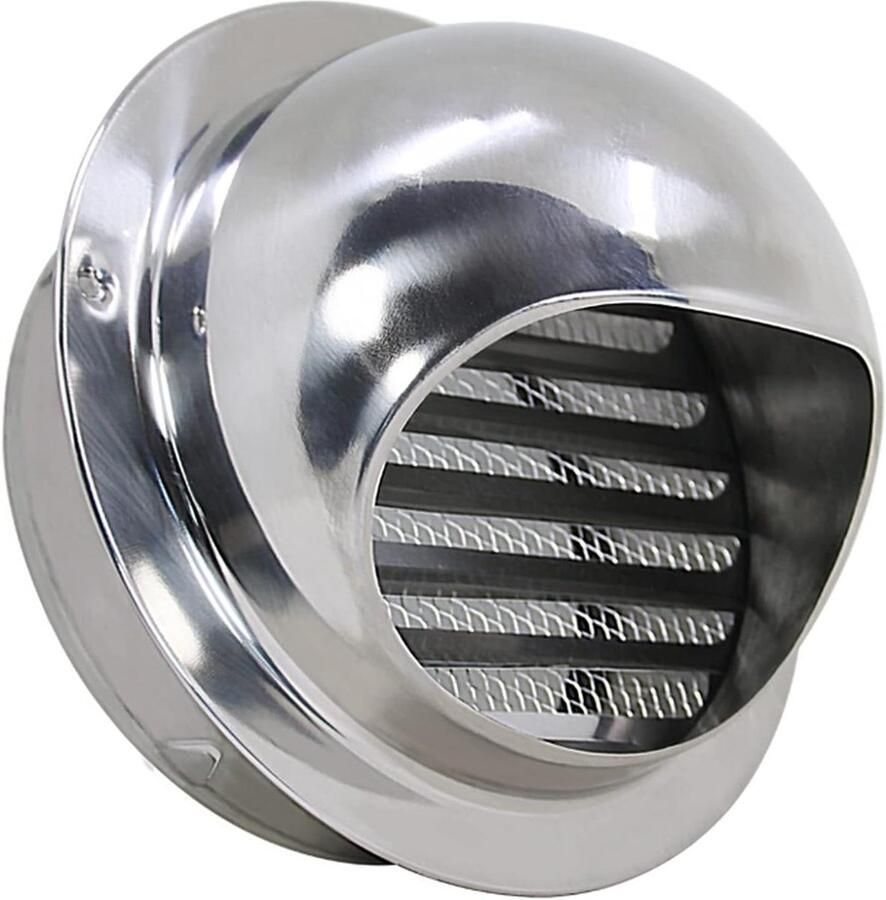 Afzuigkap Rooster Muur Ventilatie Lucht Afvoeren Regenbestendig Ontwerp 200 mm Diameter Zilver