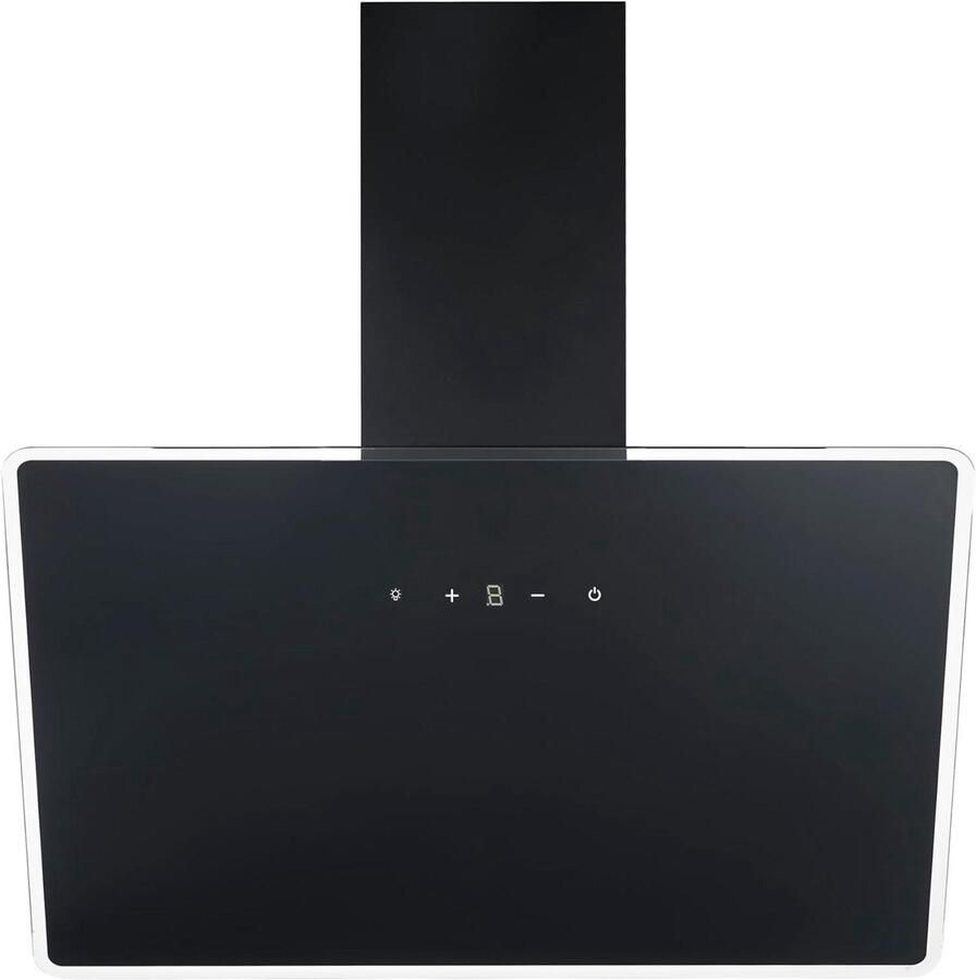 Afzuigkap Schuin Wandkap Glaskap Koken Geur Weg Kopvrij Design 80 cm Zwart