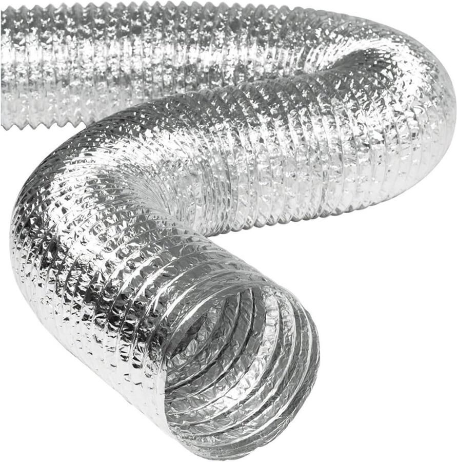 Afzuigkap Slang Kanaalslang Aluminium Ventilatie Keuken Hittebestendig Staaldraad 80mm 4 Meter