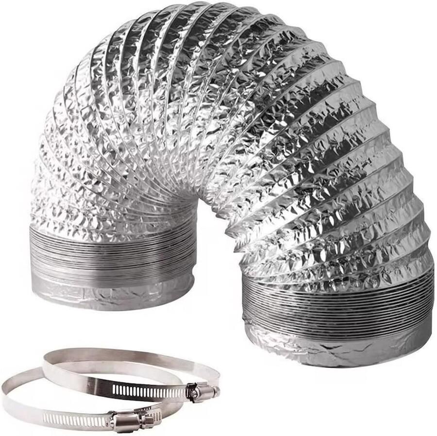 Afzuigkap slang Flexibel kanaal Lucht afvoeren Hittebestendig aluminium 3 meter 150mm Aluminium