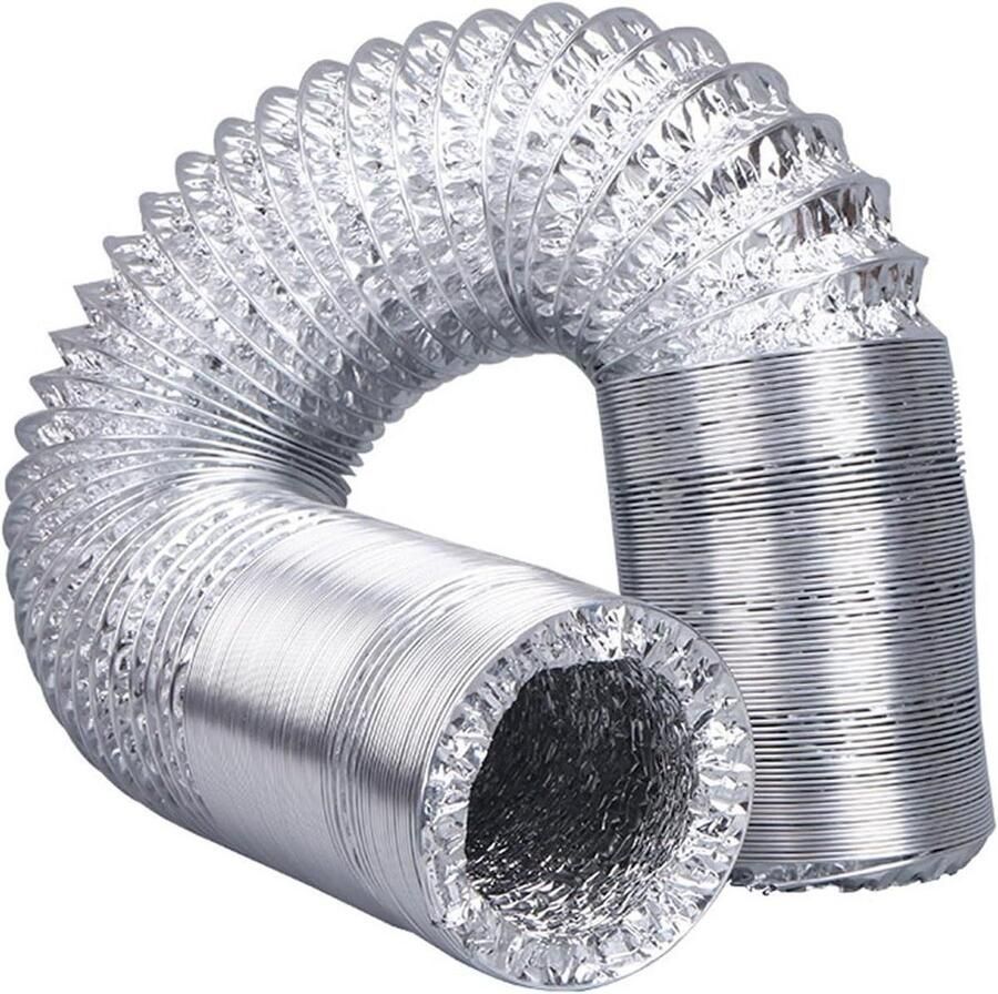 Afzuigkap slang Flexibel kanaal Ventilatie verbeteren Hittebestendig aluminium 4 meter 150mm Aluminium