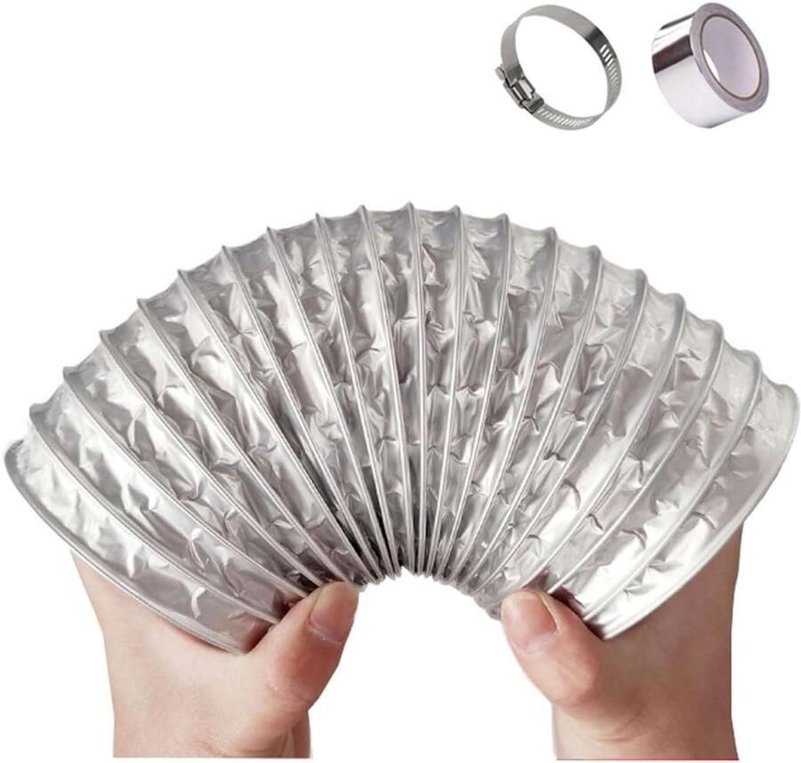 Afzuigkap slang Flexibel kanaal Ventilatie verbeteren Hittebestendig materiaal 150mm 3 meter Aluminium