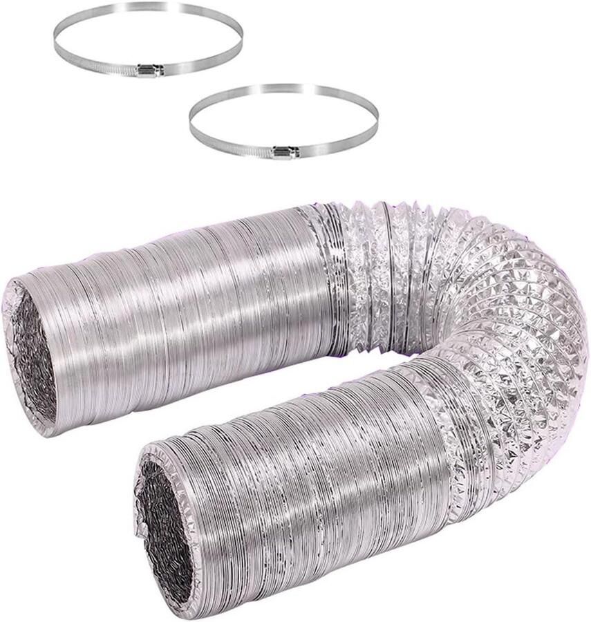 Afzuigkap slang Flexibele kanaalslang Ventilatie verbeteren Hittebestendig aluminium 2 meter 150mm Grijs