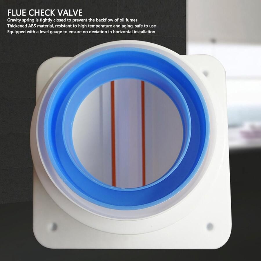 Afzuigkap Terugslagklep Ventilatie Klep Voorkom Terugstroming Met Ingebouwd Waterpas 18 x 18 x 11 cm Grijs