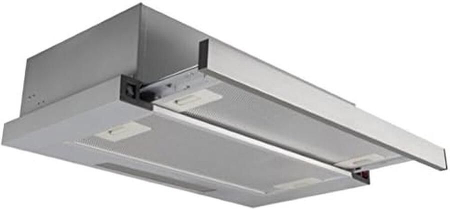 Afzuigkap Uittrekbaar Inbouwkap Onderbouw Frisse Keukenlucht Roestvrijstalen Paneel 60 cm Breed Zilver