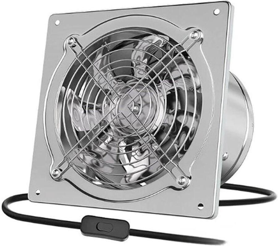 Afzuigkap Ventilator Afzuigluchtblazer Ontluchter Ventilatie Verbeteren Roestvrijstalen Behuizing 30 cm Zilver