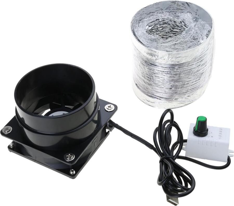 Afzuigkap Ventilator Dampafzuiger Lucht Zuiveren Verstelbare Snelheid 7 x 7 cm Zwart