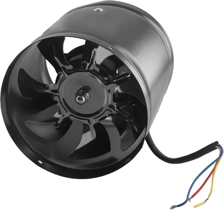 Afzuigkap Ventilator Inline Ventilator Lucht Verversen Metaal Versterkte Bladen 150 mm Zwart