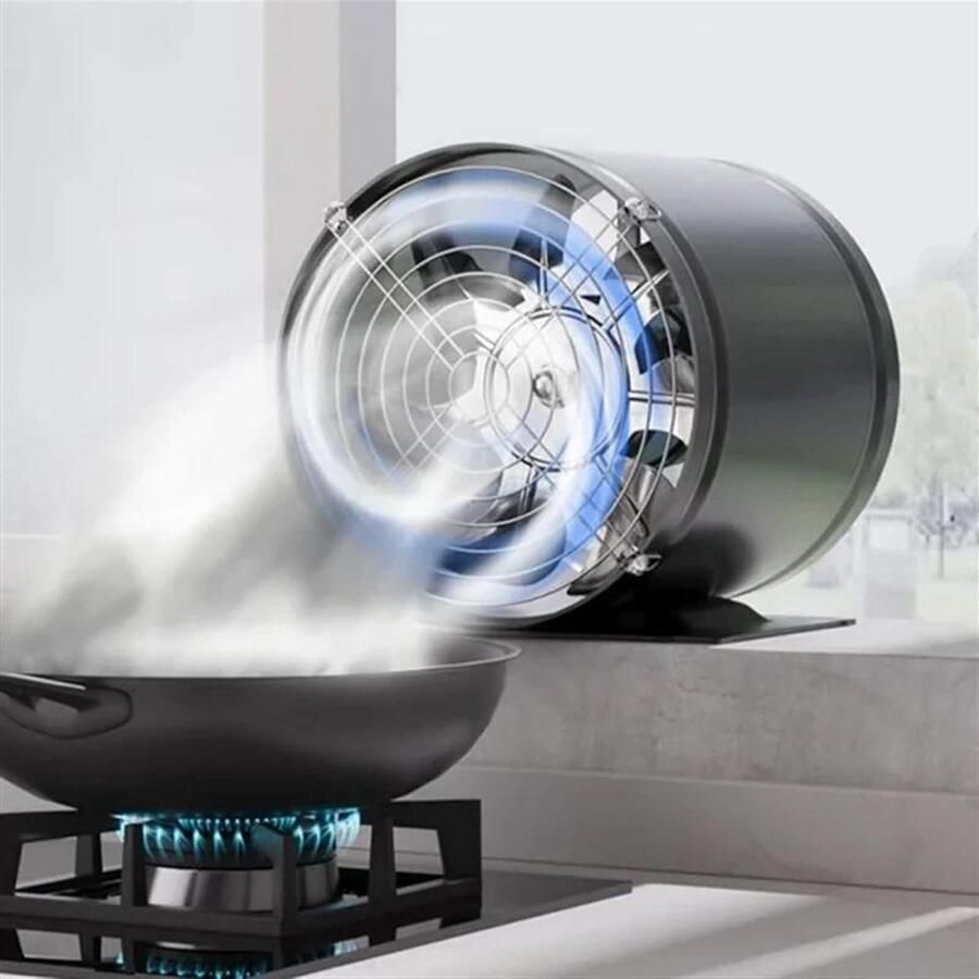 Afzuigkap Ventilator Keuken Ventilatie Frisse Lucht Dubbele Afzuig Modes 7 inch Zwart