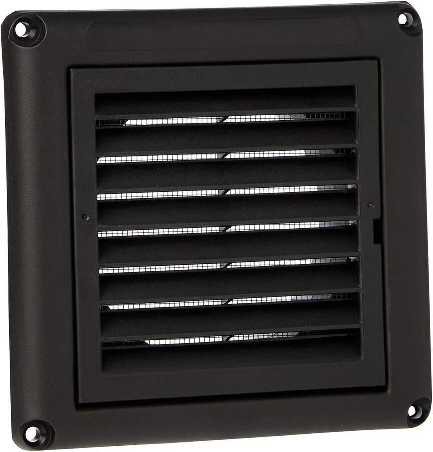 Afzuigkap Ventilator Rooster 100mm met Vliegenscherm Zwart