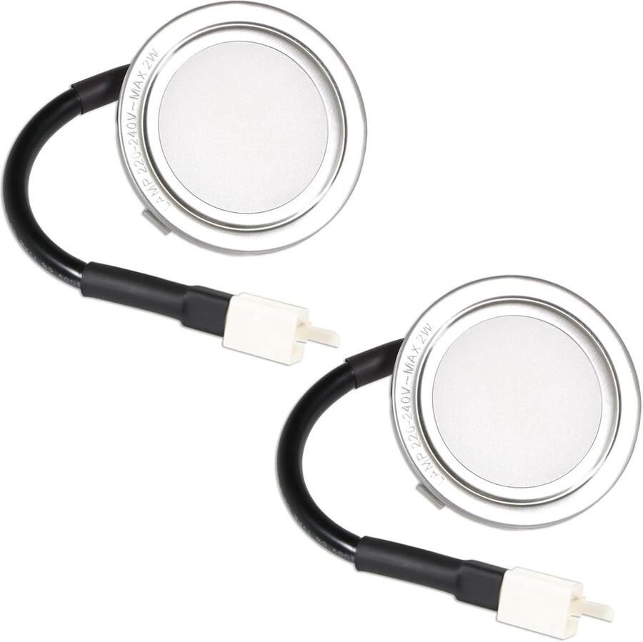 Afzuigkap Verlichting Keukenlamp LED Koken Verlichten Set van 2 68mm Diameter Zilver