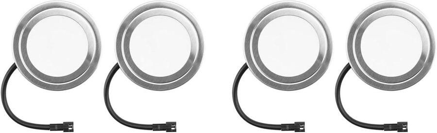 Afzuigkap Verlichting Keukenlamp LED Koken Verlichten SM-Fitting Connectie 4 Stuks Zilver