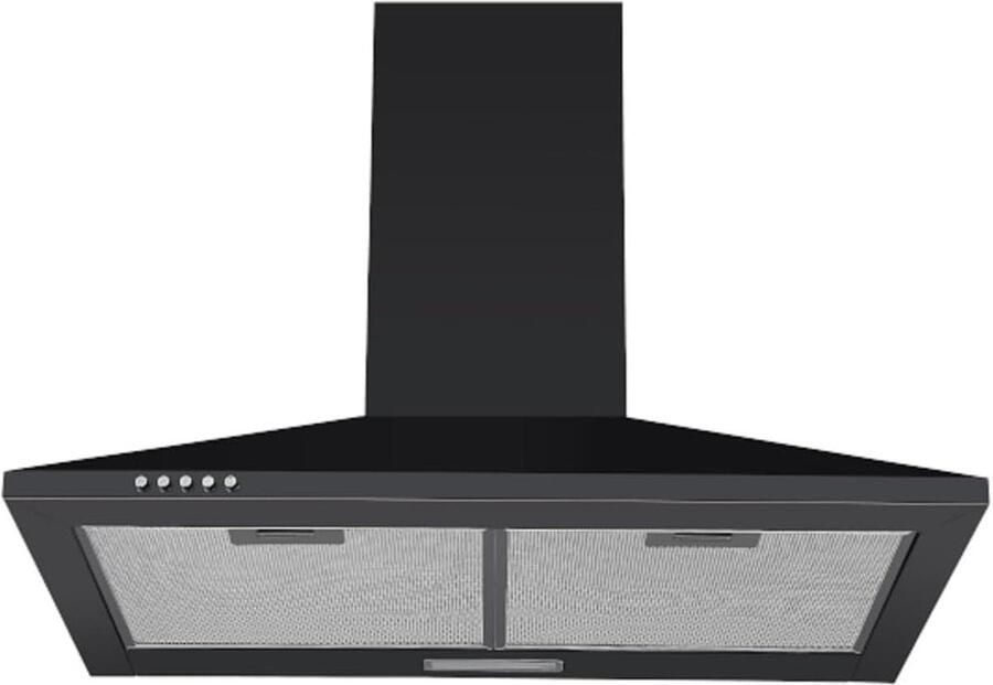 Afzuigkap Wandkap Keuken Lucht Zuiveren Vaatwasmachinebestendig Filter 60cm Breed Zwart