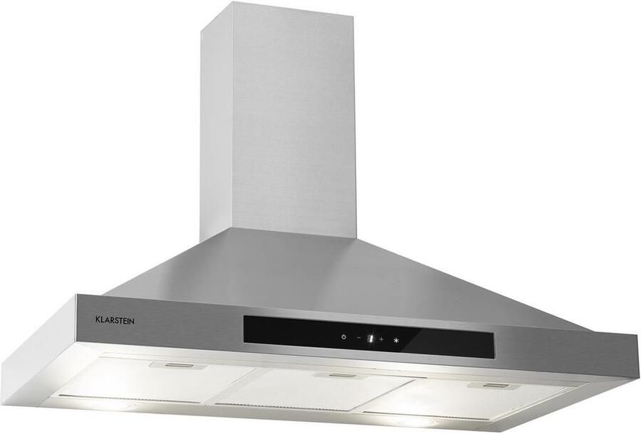 Afzuigkap Wandmodel Frisse Keuken 3 standen 90 cm breed Zwart