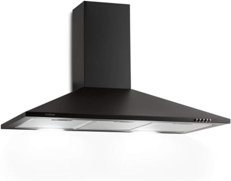 Afzuigkap Wandmontage Keukenventilator Kooklucht Verwijderen 90 cm Breed 330m³ uur Capaciteit Zwart