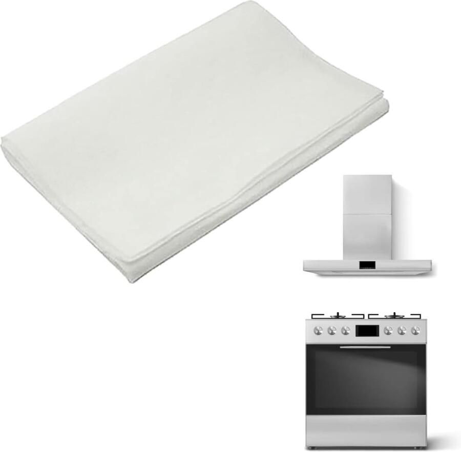 Afzuigkapfilter Wit 60 x 40 x 1 cm Universeel Snijbaar Vettfilter van Polyester Voor Afzuigkappen