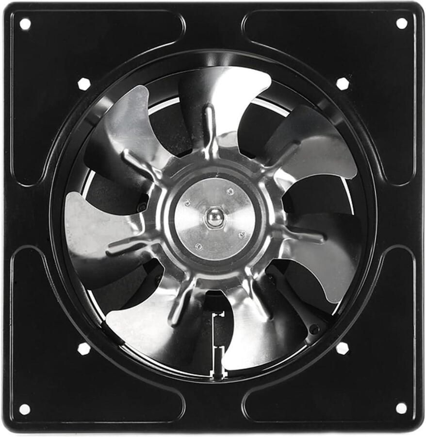 Afzuigventilator Keuken Wandventilator Lucht Verversen Veiligheidsrooster Ingebouwd 15 cm Diameter Zwart