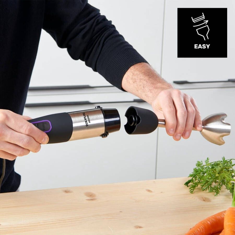 AHB1000X staafmixer 1000W 20 snelheden turbo-functie roestvrij staal ergonomisch soft-touch-design spatbescherming accessoires