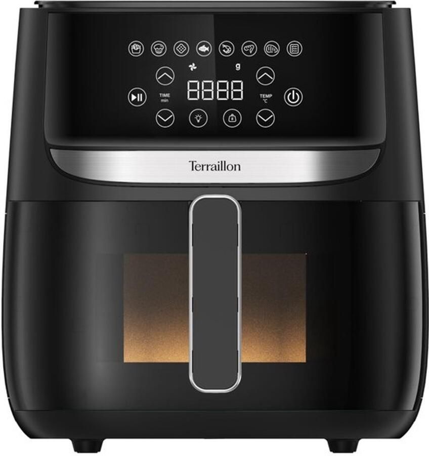 Air Fryer 5 7 l friteuse zonder olie luchtfriteuse 1700 W slimme functie voor het wegen en aanpassen van de kooktijd 8 programma's 80 °C tot 200 °C led-touchscreen