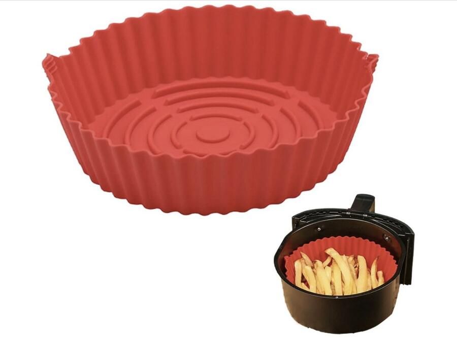 Air Fryer Basket Silicone luchtfriteuse siliconenmatten herbruikbare anti-aanbaklaag universele luchtfriteuse basket voor oven magnetron cakevorm stoompan
