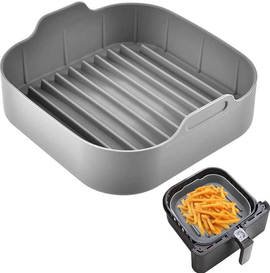 Air Fryer Liner Pot voor 55L tot 7L Air Fryer Siliconen Mand Accessoires Vierkant Herbruikbaar Perkamentpapier Vervanging
