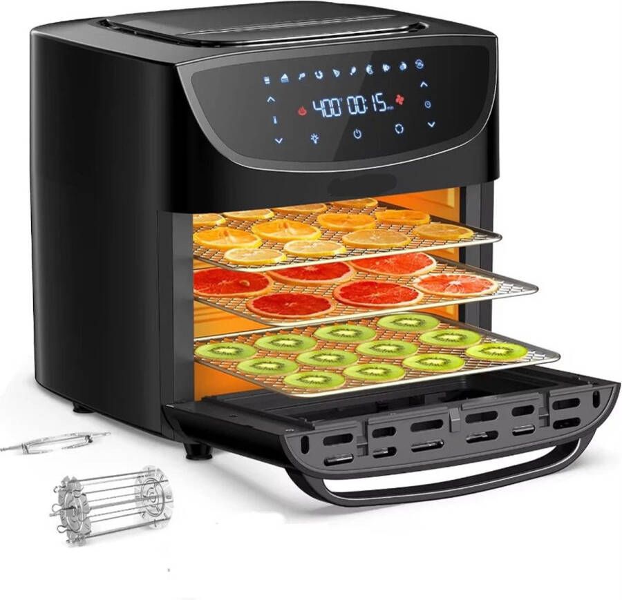 Airfryer 18L – Heteluchtfriteuse 10-in-1 Digitale Convectie Oven – 1800W Airfryer en Toaster Combinatie – Groot Formaat met LED Scherm Meerdere Rekniveau's